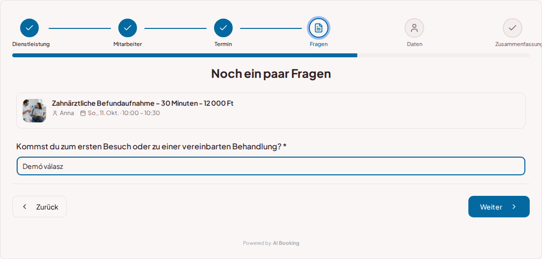 Terminbuchungssystem für Zahnärzte – Vorabfrage zur Zahnarztvisite: Kommst du zur Erstuntersuchung oder zu einer vereinbarten Behandlung? Terminbuchungssystem für Zahnärzte – Vorabfrage zur Zahnarztvisite: Kommst du zur Erstuntersuchung oder zu einer vereinbarten Behandlung?