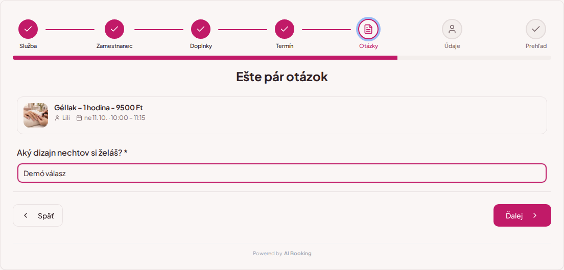 Online rezervácie pre nechtové salóny – Požiadavky na zdobenie nechtov v otázke rezervačného formulára