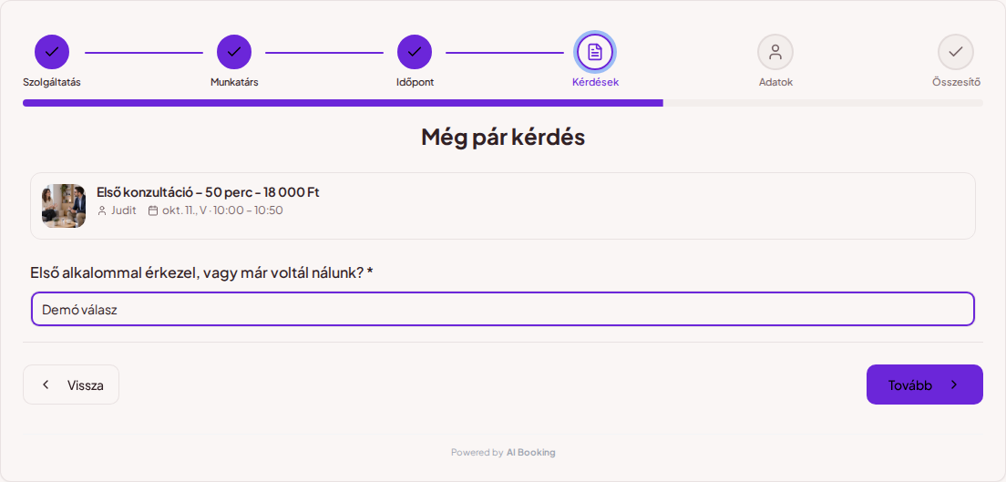 Időpontfoglaló rendszer pszichológusoknak – Pszichológiai konzultáció előzetes foglalási kérdése: Első alkalommal érkezel, vagy már voltál nálunk?