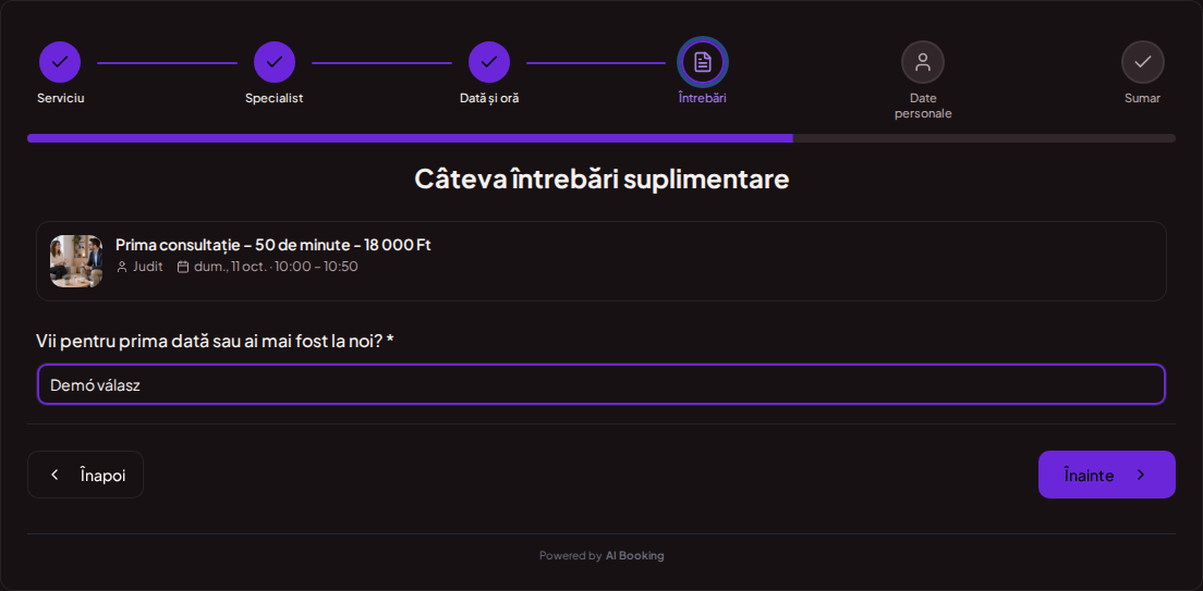 Sistem de programări pentru psihologi – Întrebare prealabilă la rezervarea consultației psihologice: Este prima dată când vii sau ai mai fost la noi? Sistem de programări pentru psihologi – Întrebare prealabilă la rezervarea consultației psihologice: Este prima dată când vii sau ai mai fost la noi?